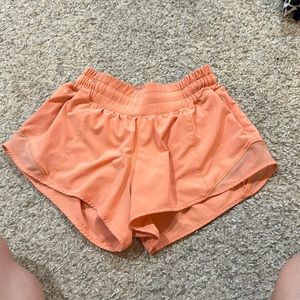 Coral Lululemon Hotty Hot High-rise lined shorts